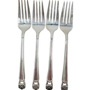 Rogers Brothers Silver Plate Eternally‎ Yours Coquette 4 Salad Forks